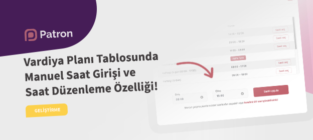 Vardiya Planı Tablosunda Manuel Saat Girişi ve Düzenleme Özelliği Tanıtım Görseli